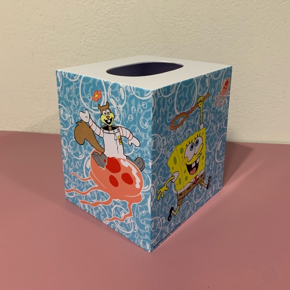 Spongebob Squarepants & Sandy Tissue Box Cover Nickelodeon Y2K Cartoons decor - Picture 2 of 7
